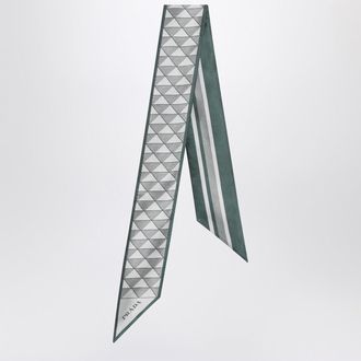 Prada Emerald printed silk ribbon