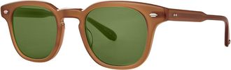Garrett Leight SHERWOOD SUN HZLT/PGN Mens Sunglasses Brown Size 47