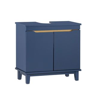 SoBuy Mobile Sottolavabo Con 2 Ante Senza Lavandino Mobile Mobiletto Per Lavandino Bagno Blu, 60x30x59cm, Bzr113-b Sobuy