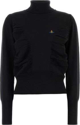Vivienne Westwood Pamela Hoge Hals Trui - Dames - Coltruien - Zwart - S - Wol - Truien & Vesten