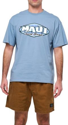 Maui and Sons Diamond Boxy Fit Logo Graphic T-Shirt in Blue at Nordstrom, Size Xx-Large
