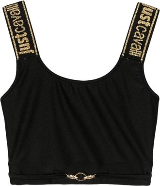 Just Cavalli Mouwloze Crop Top - Dames - Tops zonder mouwen - Zwart - XS - Tops