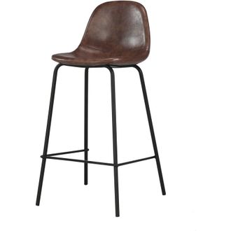 Rendez-Vous D&eacute;co Rendez-vous D&eacute;co - Silla Para Isla Central 65 Cm De Cuero Sint&eacute;tico Marr&oacute;n - Henrik