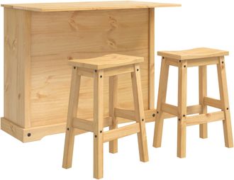 vidaXL Juego De Isla De Cocina 3 Uds. Cera De Miel 112 X 70 X 91,5 Cm Vidaxl