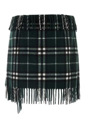 Burberry Womens Embroidered Wool Blend Mini Skirt Anchor Gonne