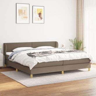 vidaXL Vidaxl - Cama Box Spring Con Colch&oacute;n Tela Gris Taupe 200x200 Cm