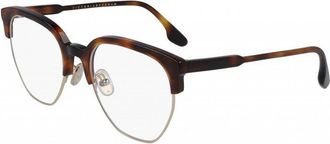 Victoria Beckham Eyeglasses Square Full Rim, Havana Frame And Clear Demo Lenses Lens Vb2107215