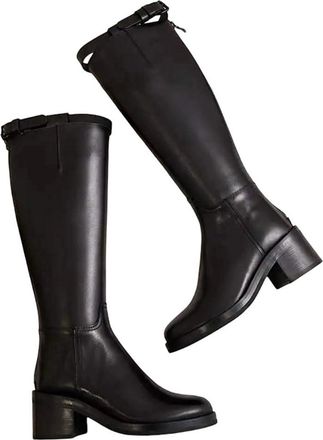 Generic Womens Big Size Cow Leather Round Toe Riding Boots Zip Buckle Straps Luxury Thigh-High Boots