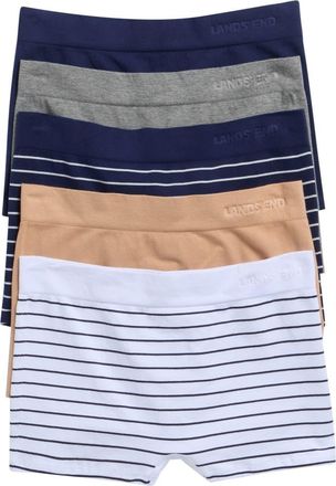 Lands End 5-Pack Cotton Comfort Seamless Boyshorts in Navy Stripe Pack at Nordstrom Rack, Size X-Large