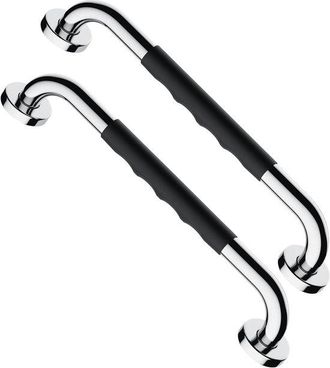 No Brand Juego De 2 Piezas - Barra De Apoyo Para Ba&ntilde;o De Acero Inoxidable De 40 Cm - Mango De Goma Antideslizante Cromado - Seguridad Para Personas Mayores/dis