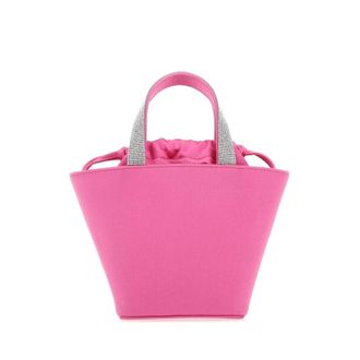 Amina Muaddi Fuchsia Satin Rih Handbag
