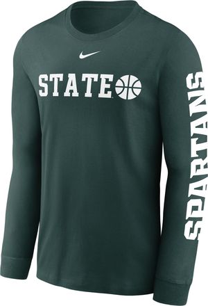 Nike Michigan State Spartans Basketball Icon Nike Mens College Long-Sleeve T-Shirt in Green | NKAC3EYMST-JQQ