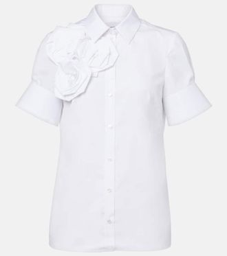 Erdem Camisa de algod&oacute;n con aplique floral