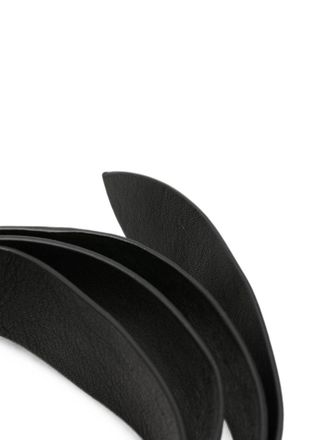 Cortana Grained Leather Belt - Black
