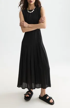 Scotch & Soda Pleated Maxi Dress in Meteorite at Nordstrom, Size 36