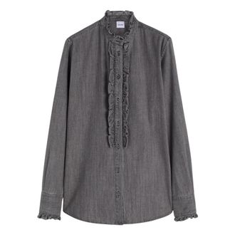 Aspesi Camicia 5485 - Dames - Blouses - Grijs - M - Katoen - Overhemden