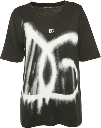 Dolce & Gabbana T-shirt con stampa graffiti - Nero