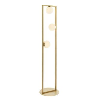 Netlighting RAVELLO Non Dimmable Stylish Contemporary 3 Light Glass Floor Lamp in Gold
