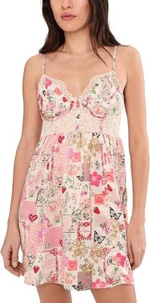 Free People Midnight Muse Mini Slip Womens Underwear Ivory Print Combo : MD (Womens 8-10), Polyester