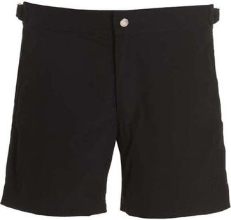 Alexander McQueen Black Front Logo Shorts
