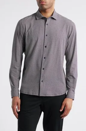 Sealskinz Fritton Geo Print Stretch Cotton Button-Up Print in Navy at Nordstrom Rack, Size Medium