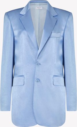 Serena Bute Satin Boyfriend Blazer - Cornflower Blue