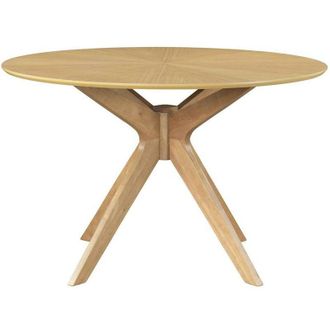 Miliboo Tavolo da pranzo design rotondo rovere D120 cm DIELLI