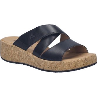 Josef Seibel Evita 04 Platform Wedge Slide Sandal in Black at Nordstrom, Size 10-10.5Us