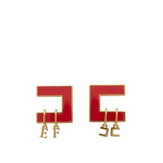 Elisabetta Franchi Or34K66E2 Earrings - female - Elisabetta Franchi - Earrings - Red - ONE SIZE - Accessories