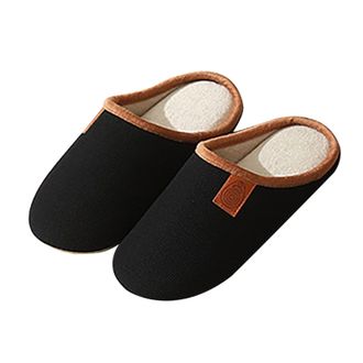 Generic Slippers for Women Closed Toe Mules Knit Fluffy Slippers Memory Foam Washable Cotton Non-Slip Household Shoes Striped Cosy Non-Slip Indoor Home Shoes 