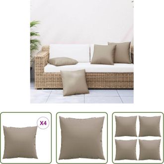 vidaXL vidaXL Cuscini esterni - Cuscini per Divano 4 pz Tortora 60x60 cm in Tessuto