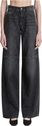 Max Mara Rechte katoenen spijkerbroek - Dames - Jeans - Zwart - Maat: 2XS Katoen