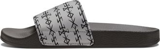 Generic Gray Nordic Runes Pattern Sandals | Removable Strap Slide, Black, 5.5 UK
