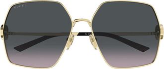 Gucci Sunglasses Gg2163 S 002 Gold/Gray Gradient Woman