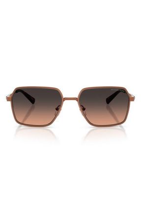 Michael Kors Dana Point 57mm Square Sunglasses in Shiny Copper /Brown Gradient at Nordstrom