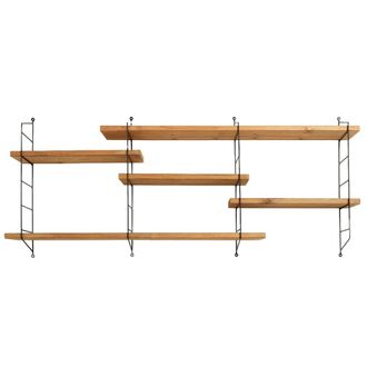 Hannun Estanter&iacute;a de pared de madera maciza de color marr&oacute;n claro