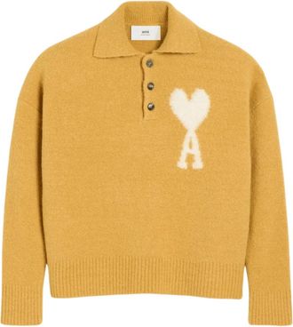 Ami Truien & Vesten, Heren, Geel, M, Polo Knit