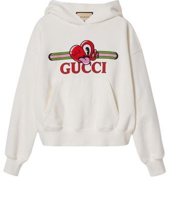 Gucci (WMNS) Gucci Cotton Jersey Sweatshirt With Patch Off White 768122-XJGHG-9088