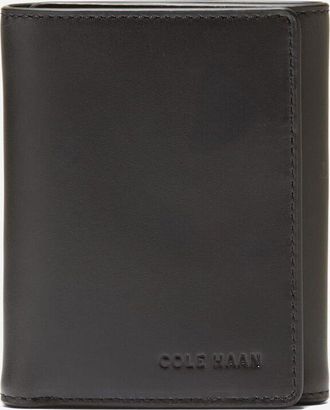 Cole Haan Mens Leather Trifold Wallet - Black