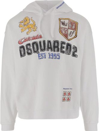 Dsquared2 Cotton Sweatshirt With Adjustable Hood And Logo Print
