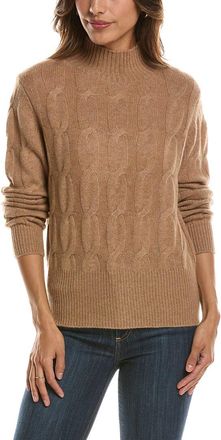 Fort&eacute; Cashmere Cable Mock Neck 100% Cashmere Sweater