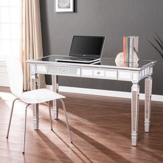 SEI Glenview Glam Mirrored Writing Desk With Drawers