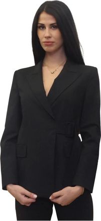 Marella Jassen, Dames, Zwart, XS, Leer, Blazers