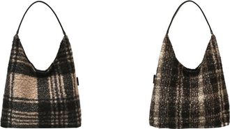 Generic Womens bag in retro design, plush check pattern, large capacity, shoulder crossbody bag for everyday use, clutch bag