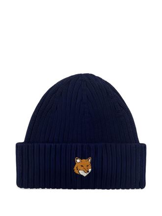 Maison Kitsuné Baby Fox-embroidered beanie - unisex - Cotton - One Size - Blue