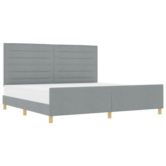 vidaXL Estructura De Cama Con Cabecera Gris Claro 200 X 200 Cm Tela Vidaxl