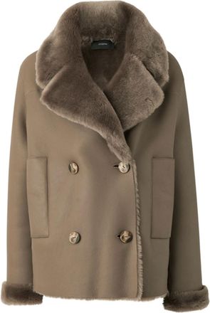 Joseph Calla Double Breasted Shearling Coat Size S