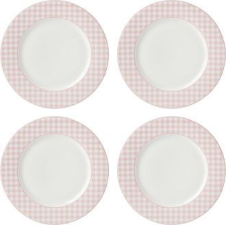 Lenox Set Of 4 Gingham Dinner Plates