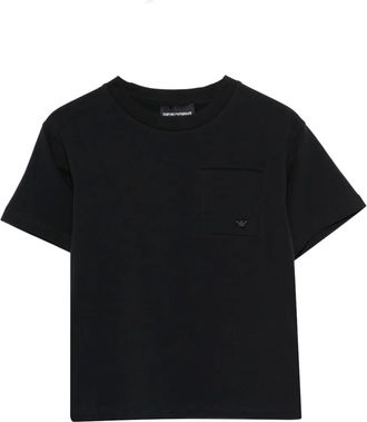 Emporio Armani pocket-logo T-shirt - kids - Cotton/Elastane - 10 yrs - Blue