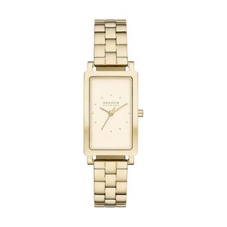 Skagen Hagen Lille Rechthoekig Horloge - Dames - Horloges - Geel - ONE Size - Accessoires